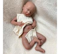 Oppaionaho Lifelike 17'' Reborn Baby Dolls Silicone Full Body Black Girl Sleeping African American Newborn Doll Infant Babies Toy (Girl A)