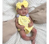Oppaionaho Lifelike Soft Reborn Baby Dolls Silicone Full Body Black Girl, 16'' Real Life African American Newborn Doll Advanced Painted Gift (Girl G)