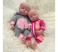 Oppaionaho Realistic 12 Inch Reborn Baby Dolls Silicone Full Body Twins Micro Preemie Lifelike Mini Newborn Doll Caucasian Babies (Twins)