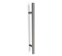 Oppali Brushed Stainless Steel 304 Entrance Door Pull Handle | Handle Diameter 30mm | Round T-Bar | 60cm Total Length