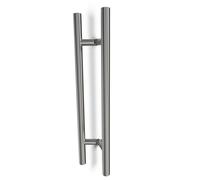 Oppali Brushed Stainless Steel 304 Entrance Door Pull Handle | Inclined at an Angle of 45° | Round T-Bar | 120cm Total Length