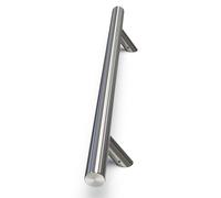 Oppali Brushed Stainless Steel 304 Entrance Door Pull Handle | Inclined at an Angle of 45° | Round T-Bar | 40cm Total Length