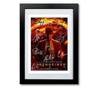 Oppenheimer Cast Signed Autograph Poster Photo Print Framed Memorabilia Gift Movie Cillian Murphy Film 2023 (A4 BLACK FRAMED & MOUNTED)