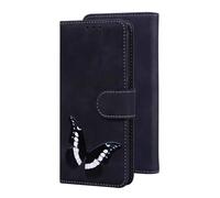 Oppo A3 Pro 5G Case, Premium Leather Oppo A3 Pro 5G Wallet Case Embossed Butterfly Shockproof Cover with Kickstand Card Slots, Magnetic Flip Case for Oppo A3 Pro 5G black