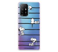 OPPO A94 5G Official Snoopy Peanuts Snoopy Stripes Transparent Protective Case for OPPO Silicone Flexible Case with Official Snoopy License