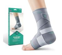 OPPO Elite Ankle Stabilising Seamless Support for Strains, Sprains, Instability, Soreness, Tendon & Ligament Support Preventing Further Injury. Adjustable Straps for Fit & Compression (Large)