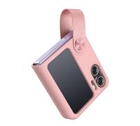 (OPPO Find N2 Flip, pink) NILLKIN for OPPO Find N2 Flip 5G Case Flex Flip Case FlipFinger Strap Liquid Sillicone Phone Back Cover for Oppo Find N2 Flip