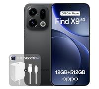 OPPO Find X9 5G 12+512GB, AI Unlocked Smartphone, Android 16, 6.59" 120Hz ProXDR Display, 50MP Hasselblad Camera, 4K Motion, 7025mAh Battery, IP69, Space Black (Include 80W SUPERVOOC Charger)