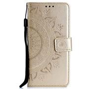 OPPO Realme C65 4G Case, Premium Flip Shockproof PU Leather Shock-Absorption Folio Notebook Phone Cases with Card Slots Kickstand Magnetic Closure Full Protection Wallet Skin, Gold