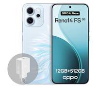 OPPO Reno14 FS Smartphone, 12+512GB, 6000mAh Large Battery, 45W SUPERVOOC Flash Charge, Snapdragon 6 Gen 1 Mobile Platform, AI Flash Livephoto, Opal Blue (Include Charger)