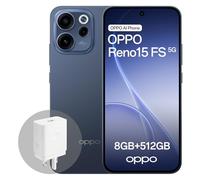 OPPO Reno15 FS 5G Android Smartphone, 8+512GB, 6.57" 120Hz Display, 50MP FOV 100° Ultra-Wide Selfie Camera, AI Portrait Glow, 6500mAh Battery, IP69, with 80W SUPERVOOC Charger, Twilight Blue