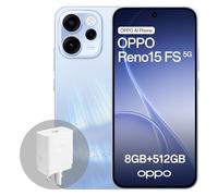 OPPO Reno15 FS 5G Android Smartphone, 8+512GB, 6.57" 120Hz Display, 50MP FOV 100° Ultra-Wide Selfie Camera, AI Portrait Glow, 6500mAh Battery, IP69, with 80W SUPERVOOC Charger, Aurora Blue