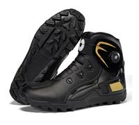 OPPOQ Mens Motorcycle Boots,Professional Waterproof Ankle Support Motorcycle Shoes,Streetbike Leather Motorcycle Riding Biker Boots,Yellow,40