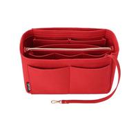 OPPOSHE Purse Organizer Insert for Handbags, Softened Felt Bag Insert Organizer for Tote, Compatible with LV, Coach, MK, Kate Spade, Goyard, Longchamp (Red, Large)