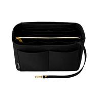 OPPOSHE Purse Organizer Insert for Handbags, Softened Felt Bag Insert Organizer for Tote, Compatible with LV, Coach, MK, Kate Spade, Goyard, Longchamp (Black, Large)