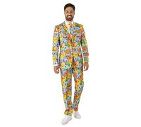 OppoSuits Men’s Suit - Pokémon Nintendo Switch Game Suit - Slim Fit - Includes Blazer, Pants & Tie - Multicolor - Size: US 42