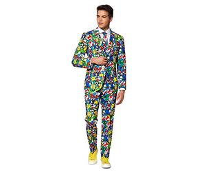 OppoSuits Men's Crazy Prom Suits Super Mario - Comes with Jacket, Pants and Tie in Funny Designs, 42, OSUI-0105-EU52