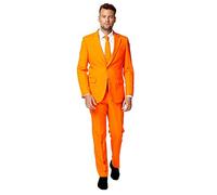 OppoSuits Men's Solid Color Party Orange - Full Suit: Includes Pants, Jacket and Tie, 52
