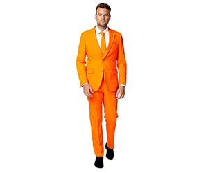 OppoSuits Men's Solid Color Party Orange - Full Suit: Includes Pants, Jacket and Tie, 52, OSUI-0001-EU62