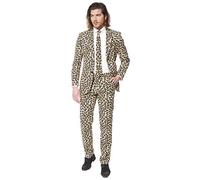 OppoSuits OSUI-0004-EU46 Crazy Prom Suits for Men - The Jag - Comes with Jacket, Pants and Tie in Funny Designs, Brown, 36