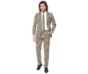 OppoSuits OSUI-0004-EU50 Crazy Prom Suits for Men - The Jag - Comes with Jacket, Pants and Tie in Funny Designs, Brown, 40