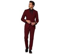 OppoSuits Solid Color Party Suits for Men - Blazing Burgundy - Full Suit: Includes Pants, Jacket and Tie