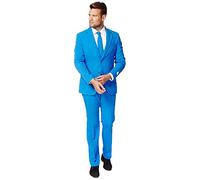 OppoSuits Solid Color Party Suits for Men - Blue Steel - Full Suit: Includes Pants, Jacket and Tie