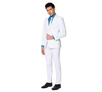OppoSuits Solid Color Party Suits for Men - White Knight - Full Suit: Includes Pants, Jacket and Tie