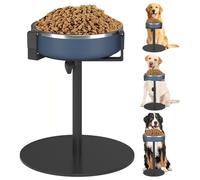 Oppro Extra-Stable Elevated Dog Bowl Stand, Adjustable Height 8-16in, Width 6-10in, Tall Single Lifted Food Holder for Large Medium Size Breeds, Metal Non-Slip Raised Dish Riser Pet Water Feeder