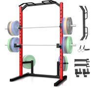 OPPSDECOR Power Cage, Multi-Function Power Rack with Adjustable Cable Pulley System, Squat Rack with Pull-up Bar, J-Hooks, More Training Attachment for Home Gym