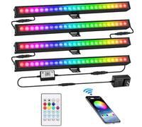 OPPSK LED Stage Wash Light Bar - 16" 18W Dimmable Wall Washer Lights Color Changing DJ Light Bar APP & Remote Control Uplight for Wedding Party Stage Lighting - 4 Pack