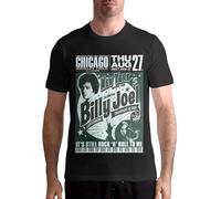 OPPUYYGHV Billy Joel Men's Fashion Graphic T-Shirt Tops(X-Large)