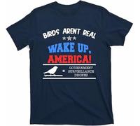 OPPUYYGHV Birds aren't Real Wake Up America Awareness T-Shirt(Large)