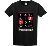 OPPUYYGHV Men's Pirate Flags No Quarter Given Pirates of The Caribbean Beard Cotton T Shirt(3X-Large)