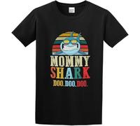 OPPUYYGHV Mommy Shark Doo Doo Funny Mom Gift Mothers Day 100% Cotton Tshirts Men(Medium)