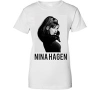 OPPUYYGHV Nina Hagen Artwork Women's T-Shirt White(XX-Large)
