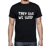 OPPUYYGHV They Live We Sleep Inspired Tshirt Roddy Piper George Nava Cult 80s SciFi Horror Black(3X-Large)