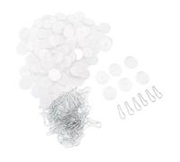 OPPWONG 100pcs Self Adhesive Ceiling Hooks, Transparent No Drill Wall Hangers, Discs with Hook Rings Organization Tool, Ideal for Home Organization Plastic Use