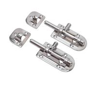 OPPWONG 110x38mm 2 Piece Set Slide Latch Lock, Stainless Steel Sliding Bolt Gate Latch with Polished Finish, Bolt, Ideal for Boat Windows & Doors