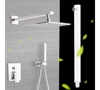 OPPWONG 16 Inch Shower Arm, Solid Stainless Steel Wall Mounted Shower Head Extension, with Bright Chrome Finish, for Home Bathroom Replacement