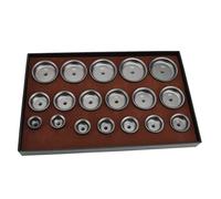 OPPWONG 18 Pcs Watch Press Die Kit, Metal Sturdy Watch Back Case Closer Dies with Various Sizes 24mm to 58mm, for Watchmaker Repairman Repair Technician