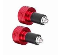 OPPWONG 22mm Universal Aluminum Motorcycle Grip Handlebar Ends Plug, Anodized Coating Finished Balance Terminal for Scooters, Protect Rod & Handle, Add-On Decoration for Reduce Vibration (Red)