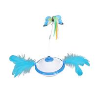 OPPWONG 3 in 1 Automatic Cat Teaser Toy Rotating Electric Simulated Butterflies Cat Feather Enrichment Toy 2 Adjustable Speeds Smart Kitten Interactive Stuff for Indoor Bored Kitten (Royal Blue)