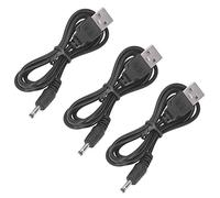 OPPWONG 3Pcs USB Power Cord, DC 5V 3.5x1.35mm Jack Charging Cable, Double Layer PVC USB to DC Wire for Fan, Phone, Speaker, About 1m