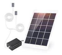 OPPWONG 3W 5V Solar Powered Air Pump, Solar Panel Oxygen Aerator for Aquarium Fish Pond with 2 Air Bubble Stones