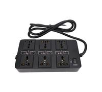 OPPWONG 6 Channel Power Sequencer Outlet with LED Indicators 50Hz for Stable Power Supply and Sequential Control 1s Interval Universal Connector Metal