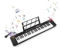 OPPWONG 61 Key Electronic Keyboard Piano with Illuminated Keys Dual Speakers 200 Tones Rhythms Portable Lightweight for Beginners Adults (Black)