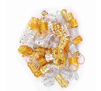 OPPWONG 90pcs Hair Braid Rings, Dreadlock Accessories, Three Ply Hair Clips Loops with Metal Design, Ideal for Women, Girls, Party, Wedding, Prom & Fashion Show
