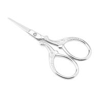 OPPWONG Antique Embossed Stainless Steel Sewing Shears Scissor for DIY Cross Stitch and Artwork Creations (Silver)