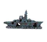 OPPWONG Aquarium Shipwreck, Simulation Hide Boat Fish Tank Decorations Large Aquarium Decor Lost Wrecked Boat Ship Sunken Ship Decorations for Freshwater Saltwater Aquarium Accessories